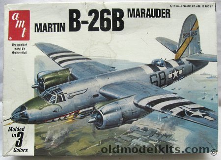 AMT-Matchbox 1/72 Martin B-26B Marauder - 544th BS 386 BG USAF (UK) 1943/44 or South African Air Force Marauder II No. 24 Sq (Italy) 1943/44 - (Matchbox), 7129 plastic model kit